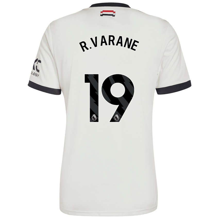 Børn Raphael Varane #19 Råhvid Tredje Sæt Spillertrøjer 2024/25 Trøje T-Shirt