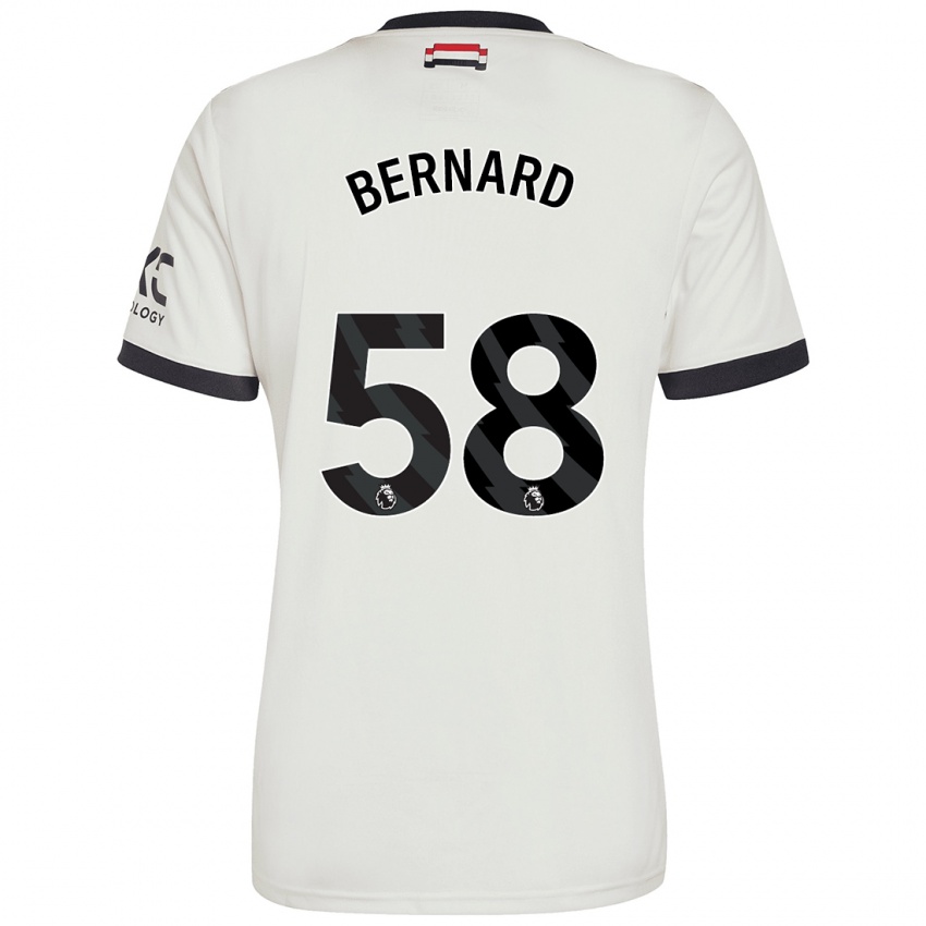 Børn Bernard #58 Råhvid Tredje Sæt Spillertrøjer 2024/25 Trøje T-Shirt