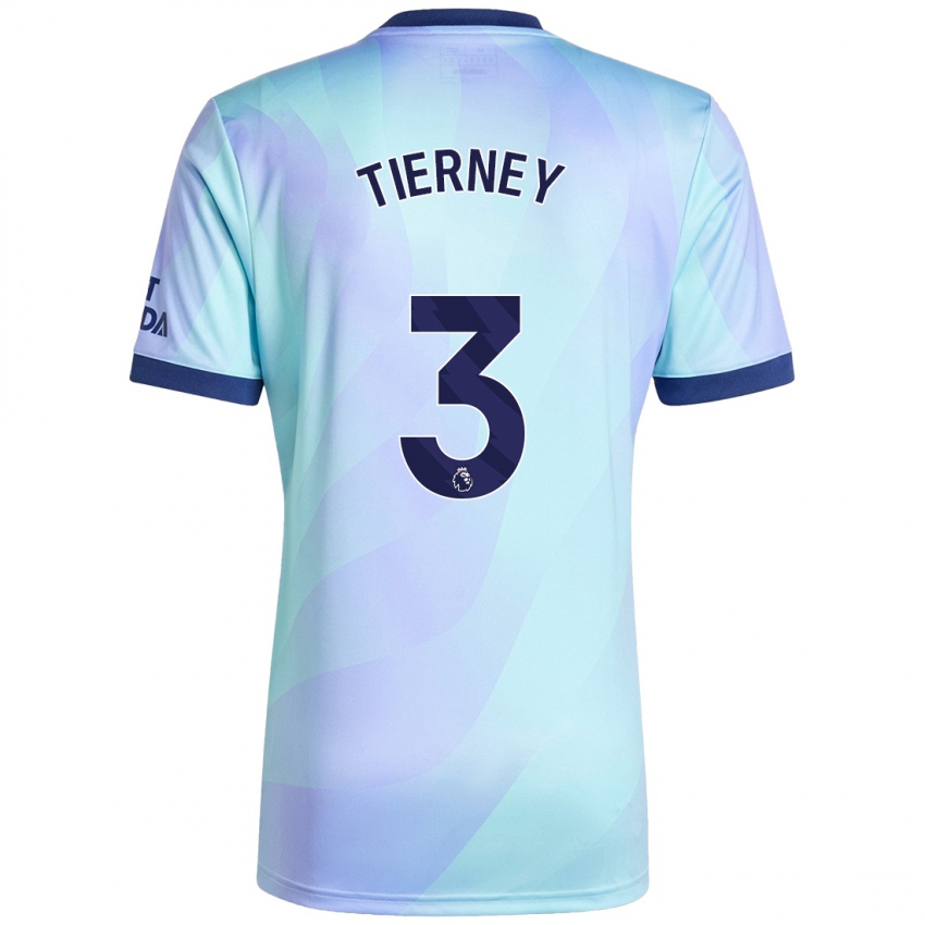 Børn Kieran Tierney #3 Aqua Tredje Sæt Spillertrøjer 2024/25 Trøje T-Shirt