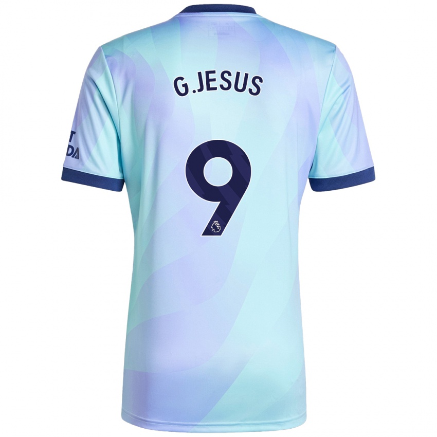 Børn Gabriel Jesus #9 Aqua Tredje Sæt Spillertrøjer 2024/25 Trøje T-Shirt