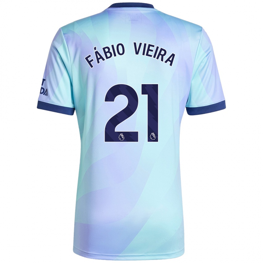 Børn Fabio Vieira #21 Aqua Tredje Sæt Spillertrøjer 2024/25 Trøje T-Shirt