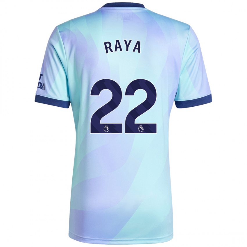 Børn David Raya #22 Aqua Tredje Sæt Spillertrøjer 2024/25 Trøje T-Shirt