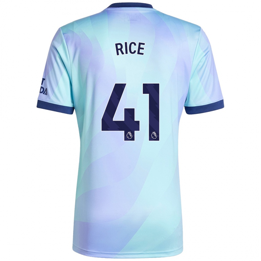 Børn Declan Rice #41 Aqua Tredje Sæt Spillertrøjer 2024/25 Trøje T-Shirt