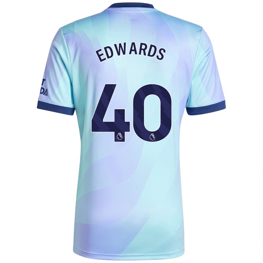 Børn Khayon Edwards #40 Aqua Tredje Sæt Spillertrøjer 2024/25 Trøje T-Shirt