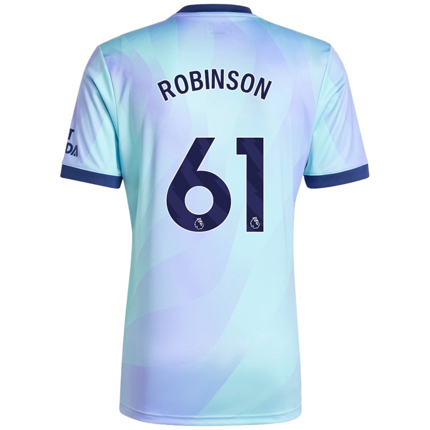 Børn Josh Robinson #61 Aqua Tredje Sæt Spillertrøjer 2024/25 Trøje T-Shirt