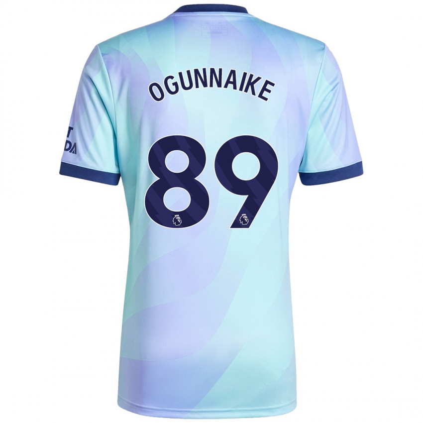 Børn Josh Ogunnaike #89 Aqua Tredje Sæt Spillertrøjer 2024/25 Trøje T-Shirt