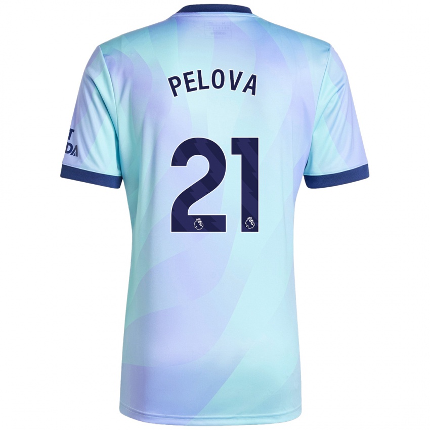 Børn Victoria Pelova #21 Aqua Tredje Sæt Spillertrøjer 2024/25 Trøje T-Shirt