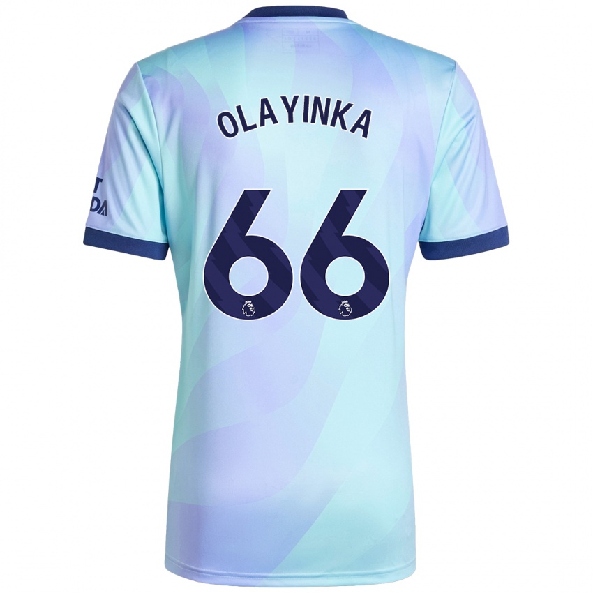 Børn James Olayinka #66 Aqua Tredje Sæt Spillertrøjer 2024/25 Trøje T-Shirt