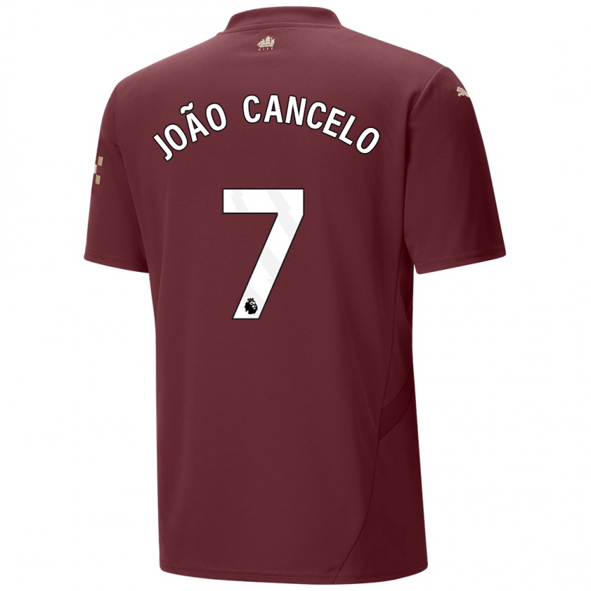 Børn Joao Cancelo #7 Rødbrun Tredje Sæt Spillertrøjer 2024/25 Trøje T-Shirt