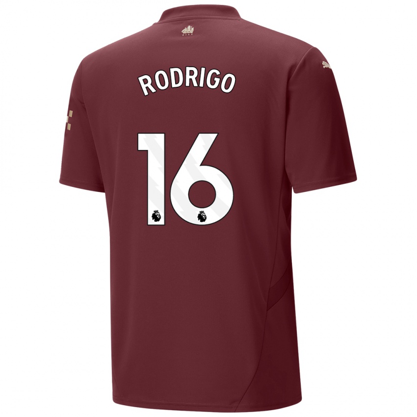 Børn Rodrigo Hernandez #16 Rødbrun Tredje Sæt Spillertrøjer 2024/25 Trøje T-Shirt