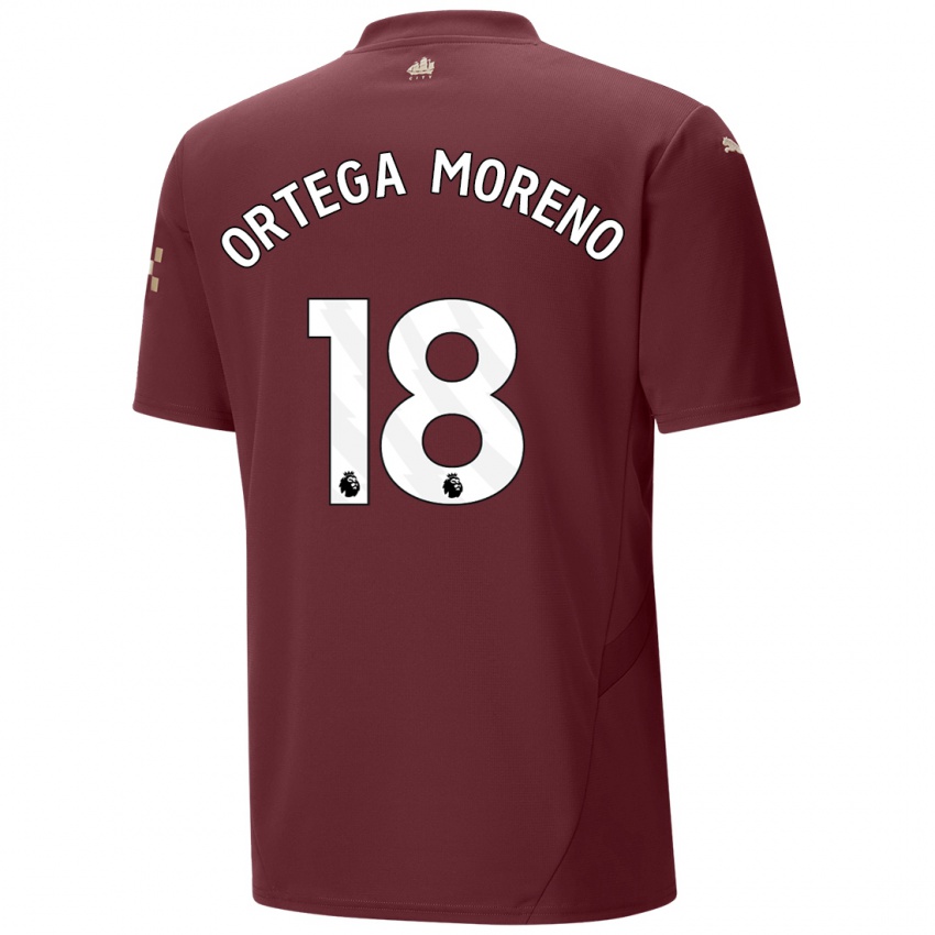 Børn Stefan Ortega Moreno #18 Rødbrun Tredje Sæt Spillertrøjer 2024/25 Trøje T-Shirt