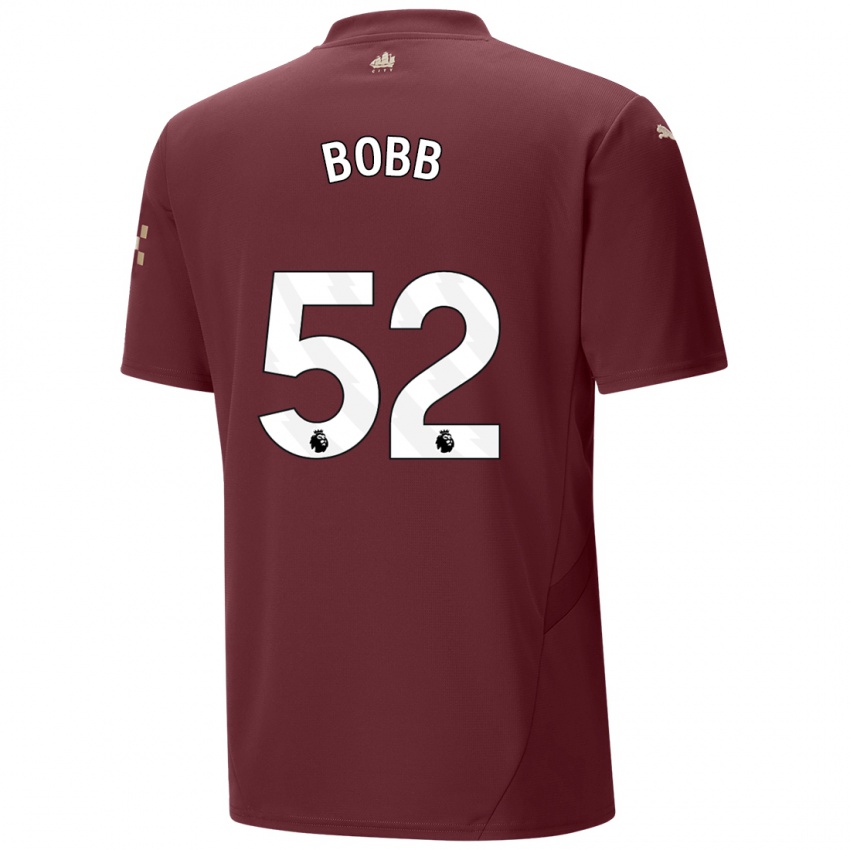 Børn Oscar Bobb #52 Rødbrun Tredje Sæt Spillertrøjer 2024/25 Trøje T-Shirt