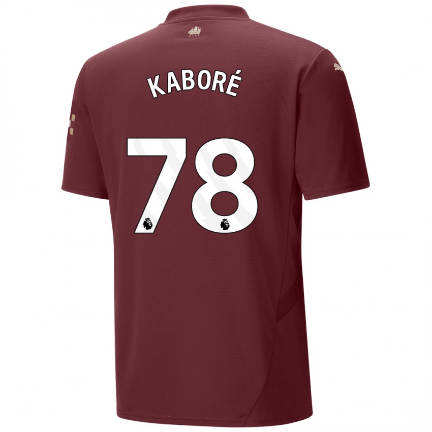 Børn Issa Kabore #78 Rødbrun Tredje Sæt Spillertrøjer 2024/25 Trøje T-Shirt