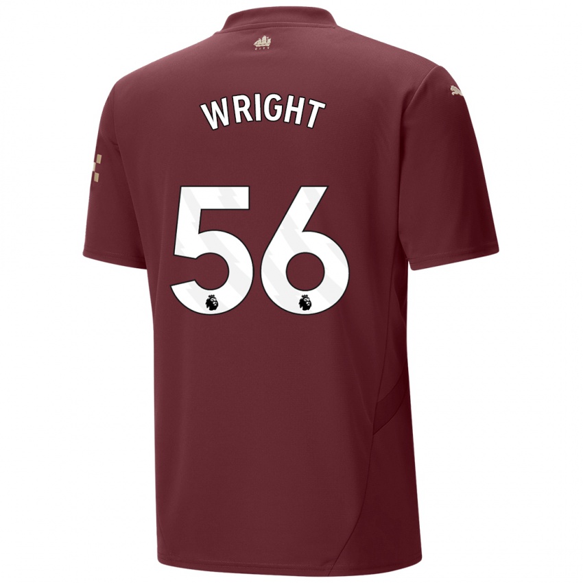 Børn Jacob Wright #56 Rødbrun Tredje Sæt Spillertrøjer 2024/25 Trøje T-Shirt