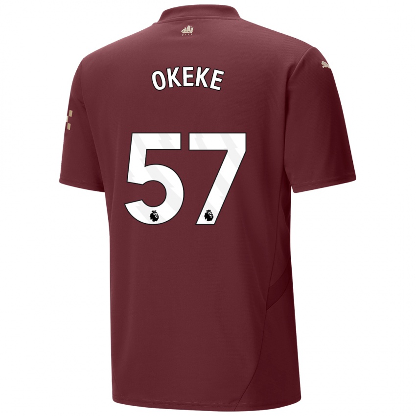 Børn Michael Okeke #57 Rødbrun Tredje Sæt Spillertrøjer 2024/25 Trøje T-Shirt