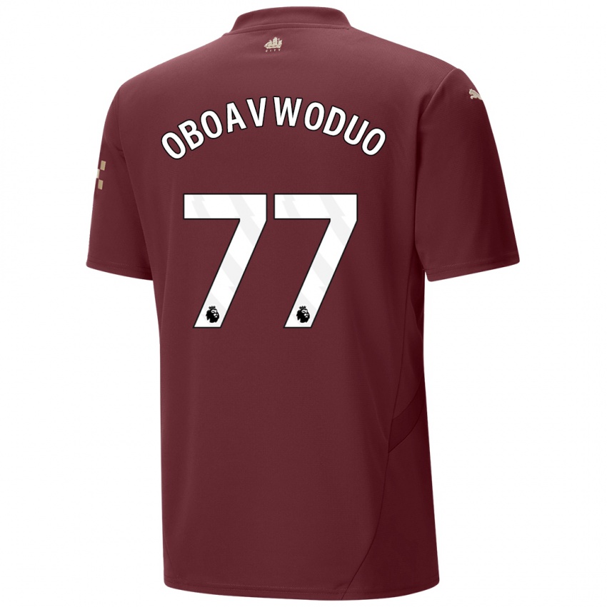 Børn Justin Oboavwoduo #77 Rødbrun Tredje Sæt Spillertrøjer 2024/25 Trøje T-Shirt