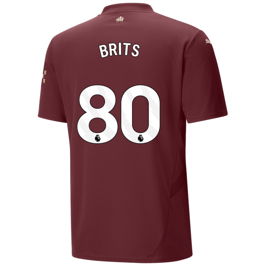 Børn Spike Brits #80 Rødbrun Tredje Sæt Spillertrøjer 2024/25 Trøje T-Shirt