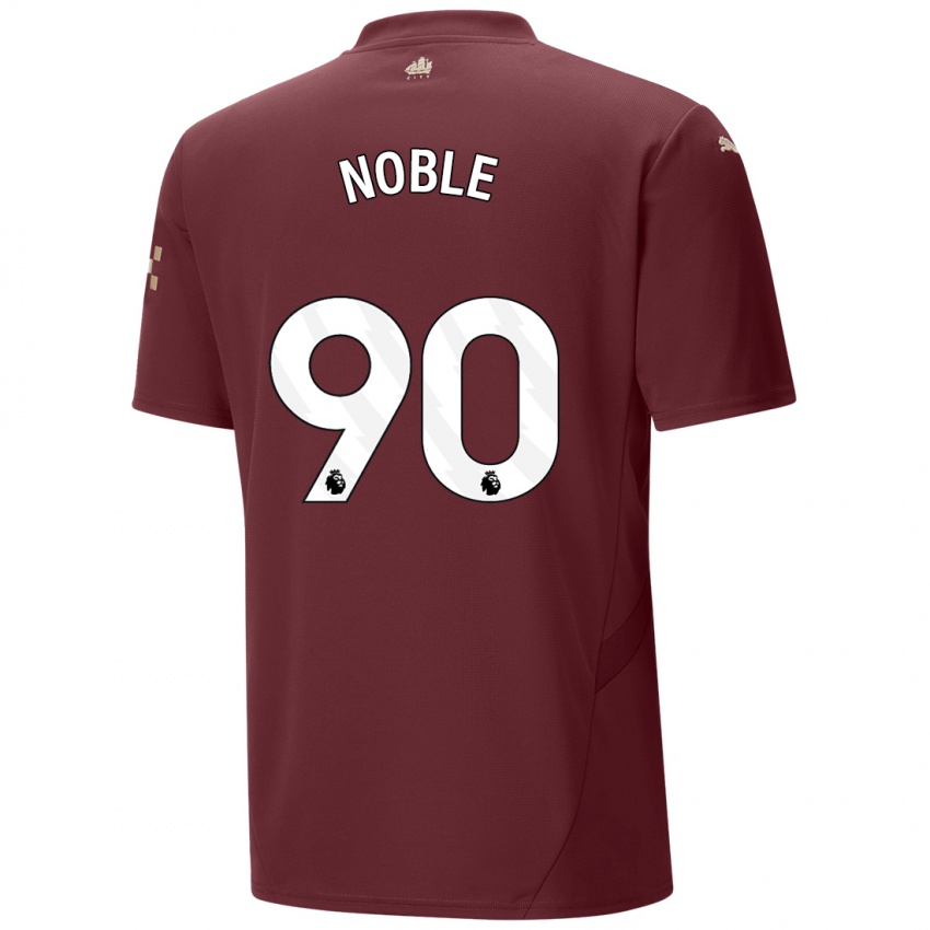 Børn Kian Noble #90 Rødbrun Tredje Sæt Spillertrøjer 2024/25 Trøje T-Shirt