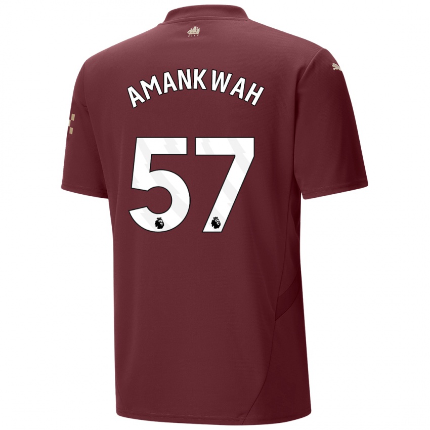 Børn Yeboah Amankwah #57 Rødbrun Tredje Sæt Spillertrøjer 2024/25 Trøje T-Shirt