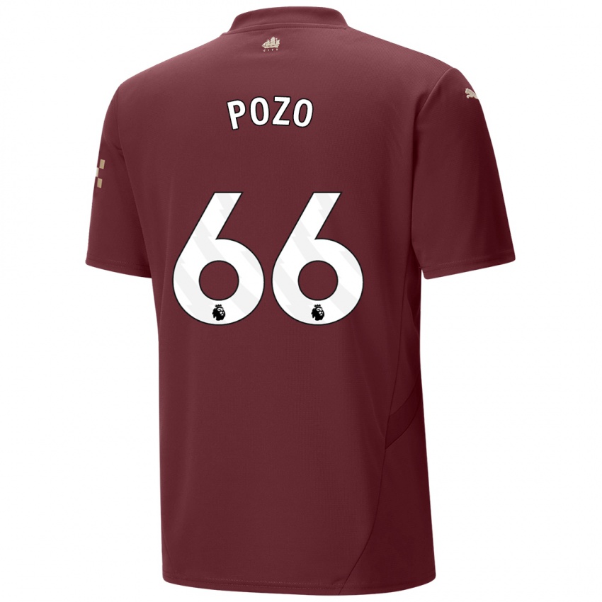 Børn Iker Pozo #66 Rødbrun Tredje Sæt Spillertrøjer 2024/25 Trøje T-Shirt