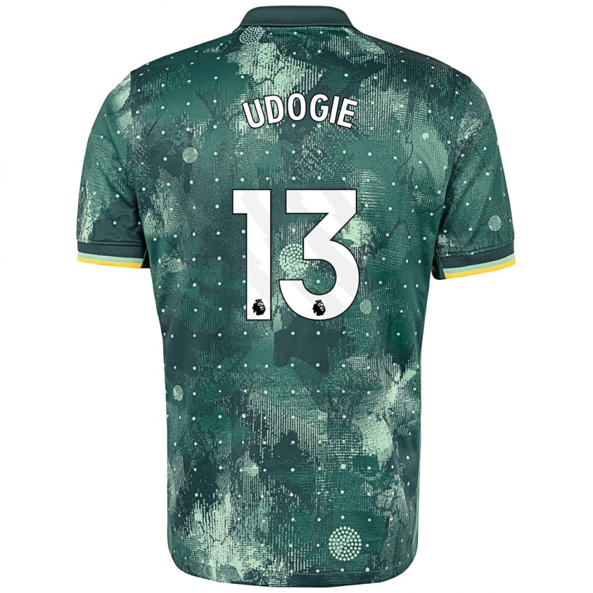 Børn Destiny Udogie #13 Mintgrøn Tredje Sæt Spillertrøjer 2024/25 Trøje T-Shirt