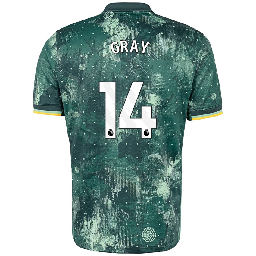 Børn Archie Gray #14 Mintgrøn Tredje Sæt Spillertrøjer 2024/25 Trøje T-Shirt