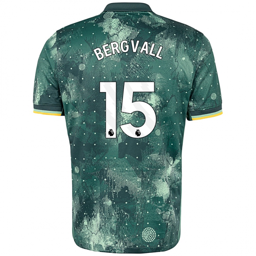 Børn Lucas Bergvall #15 Mintgrøn Tredje Sæt Spillertrøjer 2024/25 Trøje T-Shirt