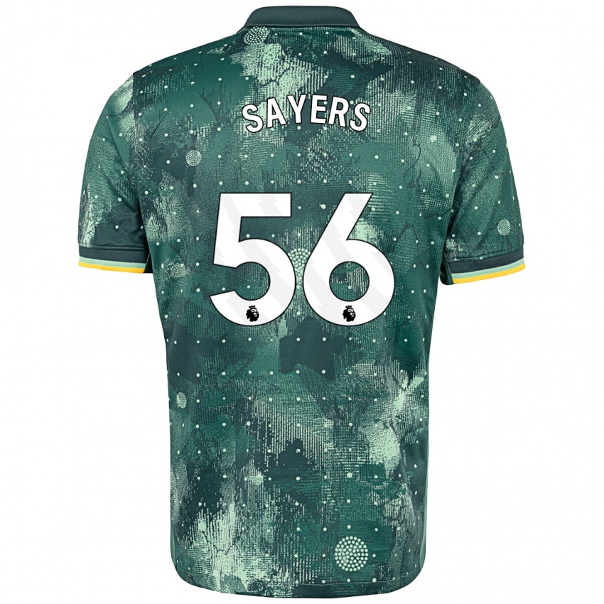 Børn Charlie Sayers #56 Mintgrøn Tredje Sæt Spillertrøjer 2024/25 Trøje T-Shirt