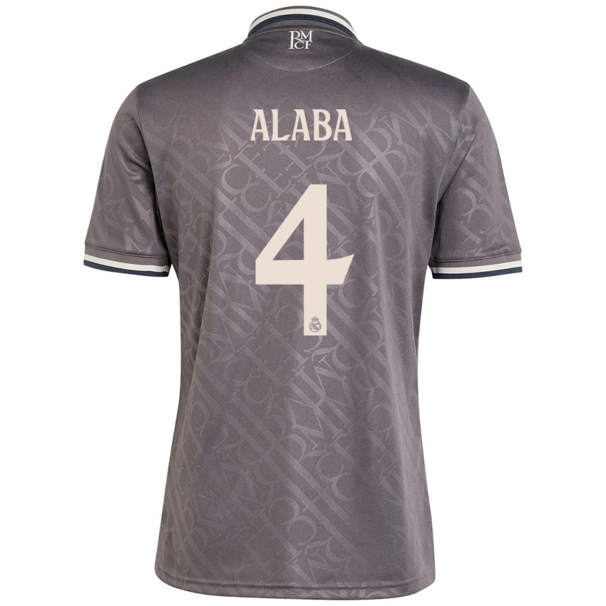 Børn David Alaba #4 Trækul Tredje Sæt Spillertrøjer 2024/25 Trøje T-Shirt