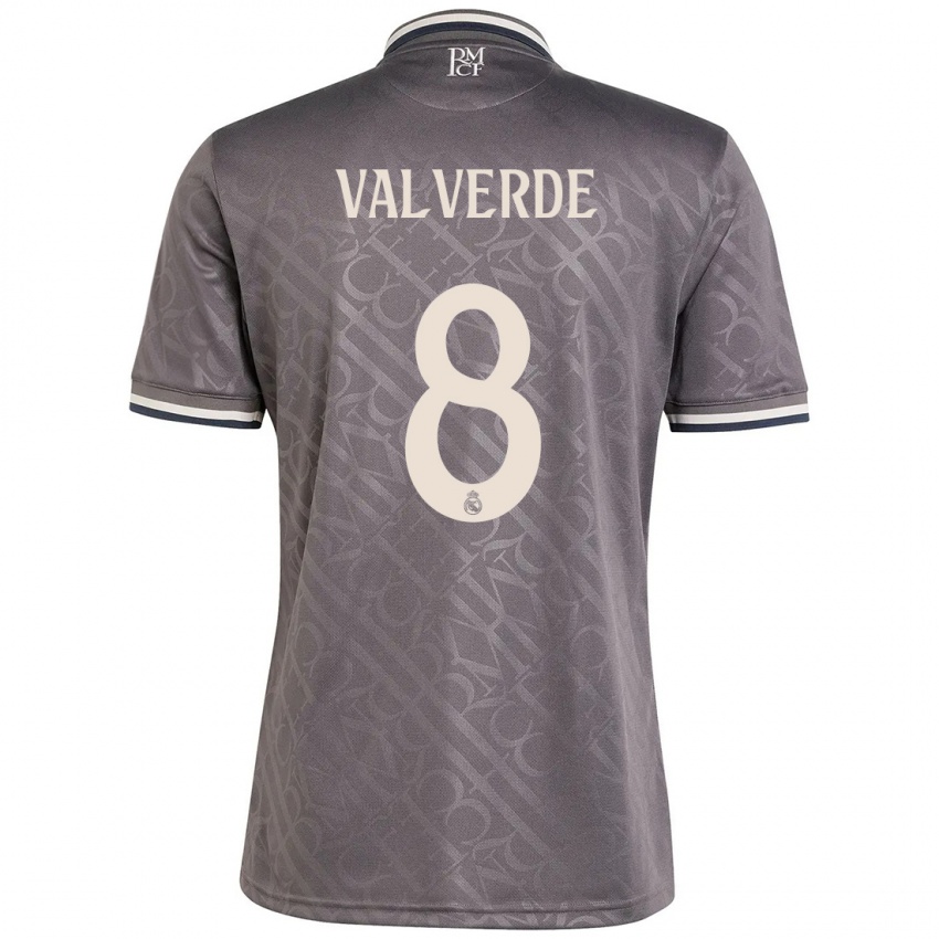 Børn Federico Valverde #8 Trækul Tredje Sæt Spillertrøjer 2024/25 Trøje T-Shirt