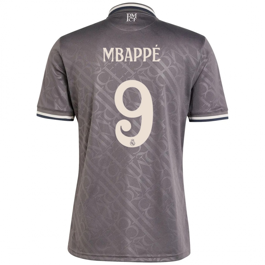 Børn Kylian Mbappe #9 Trækul Tredje Sæt Spillertrøjer 2024/25 Trøje T-Shirt