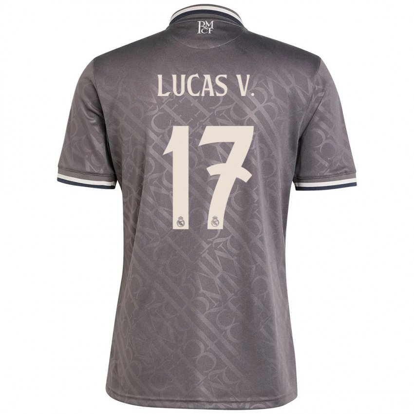 Børn Lucas Vazquez #17 Trækul Tredje Sæt Spillertrøjer 2024/25 Trøje T-Shirt