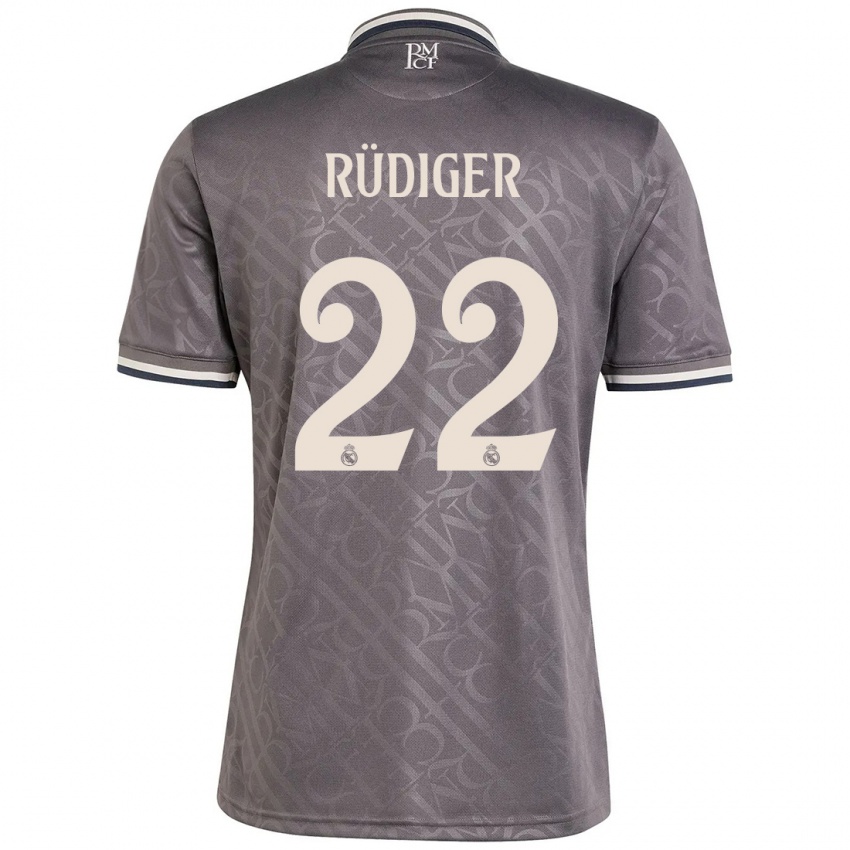 Børn Antonio Rudiger #22 Trækul Tredje Sæt Spillertrøjer 2024/25 Trøje T-Shirt