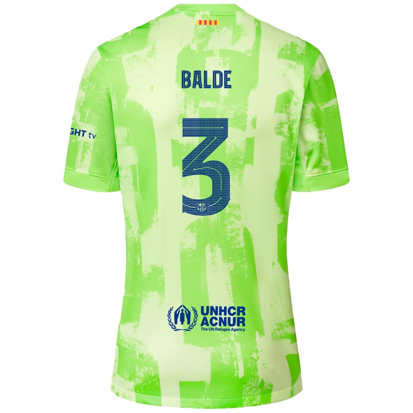 Børn Alejandro Balde #3 Lime Tredje Sæt Spillertrøjer 2024/25 Trøje T-Shirt