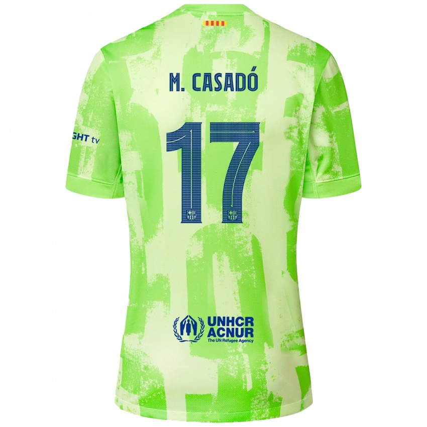 Børn Marc Casado #17 Lime Tredje Sæt Spillertrøjer 2024/25 Trøje T-Shirt