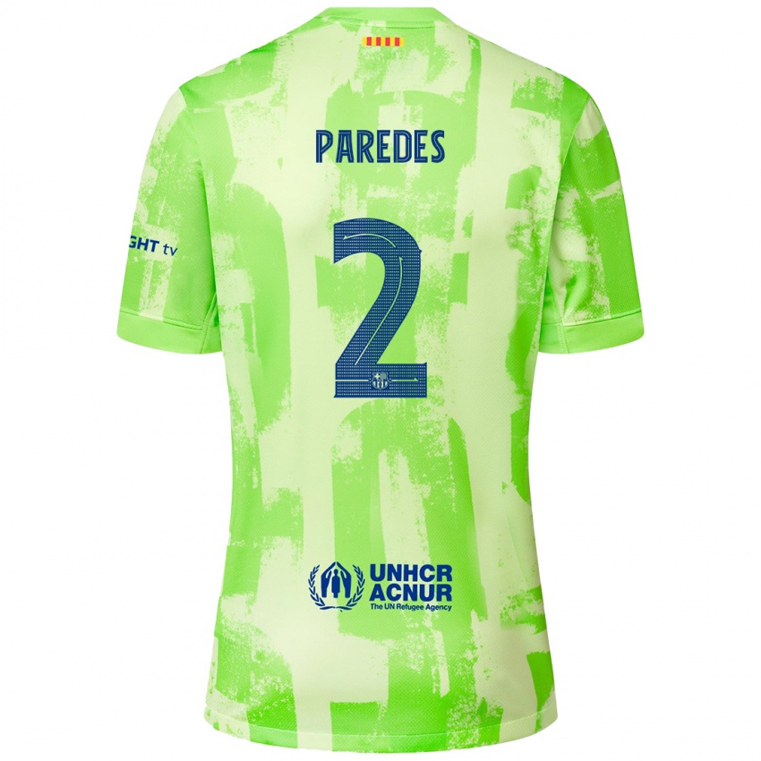 Børn Irene Paredes #2 Lime Tredje Sæt Spillertrøjer 2024/25 Trøje T-Shirt