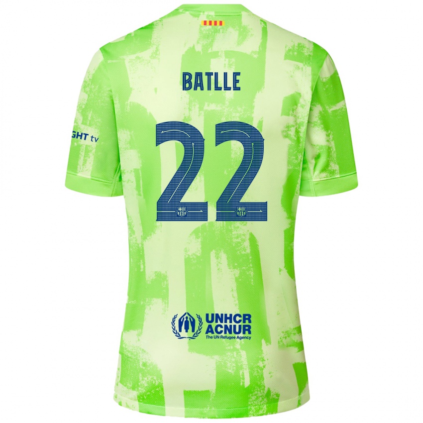 Børn Ona Batlle #22 Lime Tredje Sæt Spillertrøjer 2024/25 Trøje T-Shirt