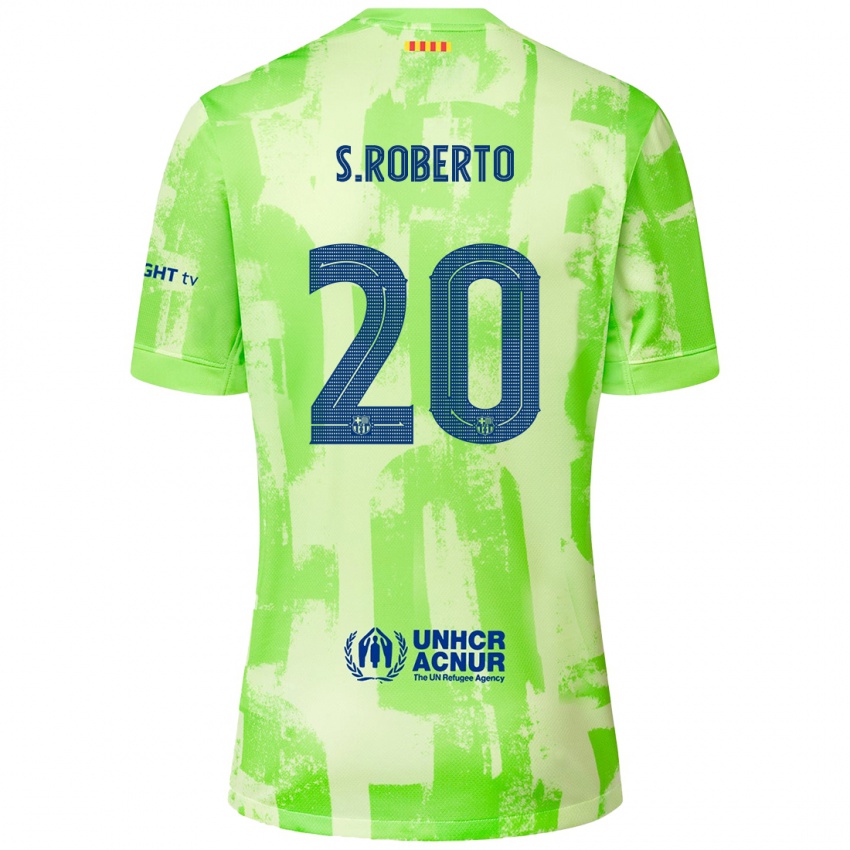 Børn Sergi Roberto #20 Lime Tredje Sæt Spillertrøjer 2024/25 Trøje T-Shirt