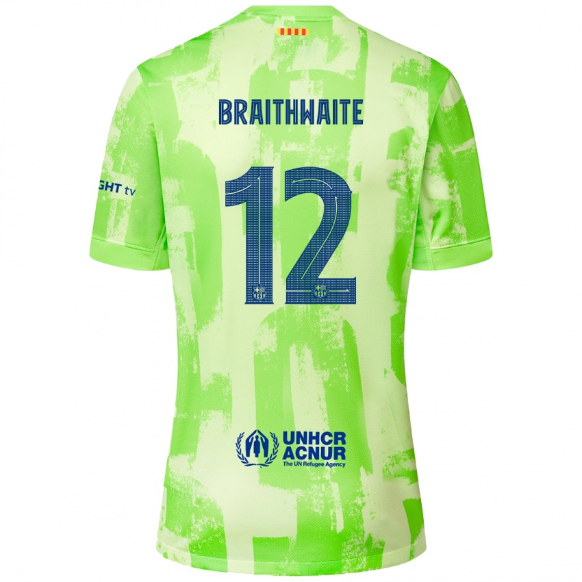 Børn Martin Braithwaite #12 Lime Tredje Sæt Spillertrøjer 2024/25 Trøje T-Shirt