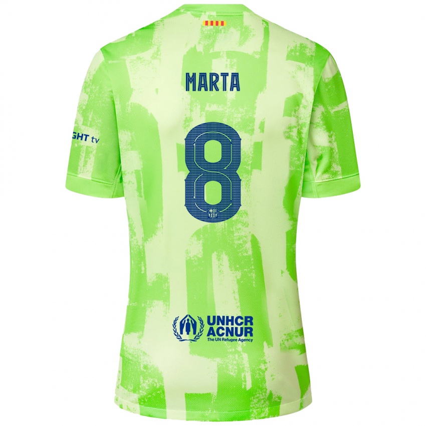 Børn Marta Torrejon #8 Lime Tredje Sæt Spillertrøjer 2024/25 Trøje T-Shirt