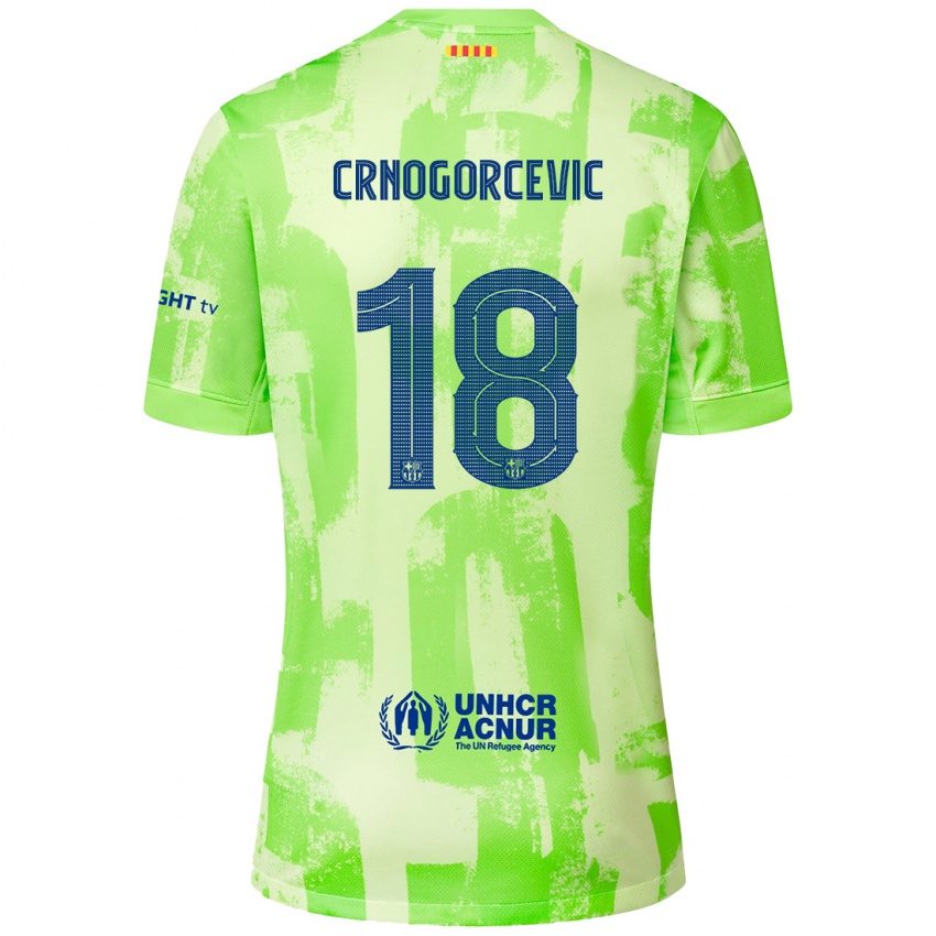 Børn Ana-Maria Crnogorcevic #18 Lime Tredje Sæt Spillertrøjer 2024/25 Trøje T-Shirt