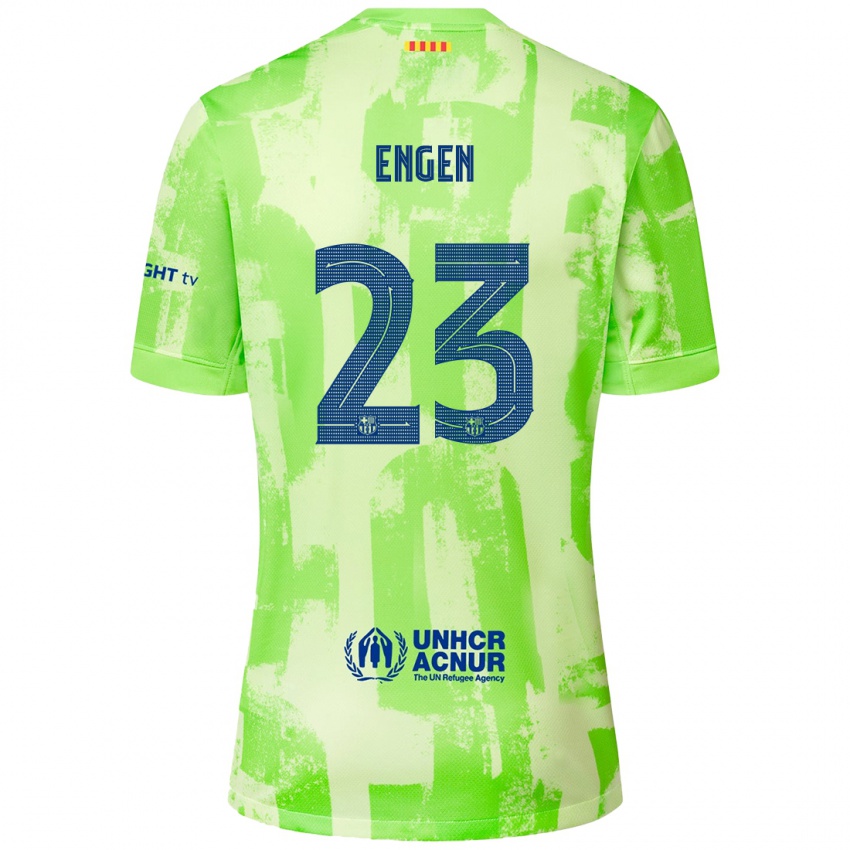 Børn Ingrid Engen #23 Lime Tredje Sæt Spillertrøjer 2024/25 Trøje T-Shirt