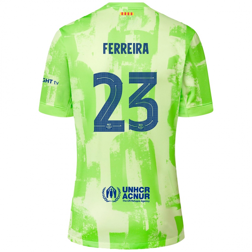 Børn Geyse Ferreira #23 Lime Tredje Sæt Spillertrøjer 2024/25 Trøje T-Shirt