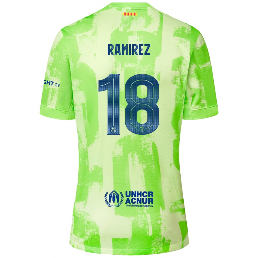 Børn Emma Ramirez #18 Lime Tredje Sæt Spillertrøjer 2024/25 Trøje T-Shirt