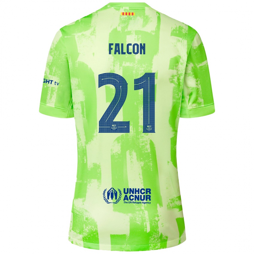 Børn Andrea Falcon #21 Lime Tredje Sæt Spillertrøjer 2024/25 Trøje T-Shirt