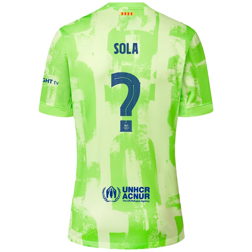 Børn Arnau Sola #0 Lime Tredje Sæt Spillertrøjer 2024/25 Trøje T-Shirt