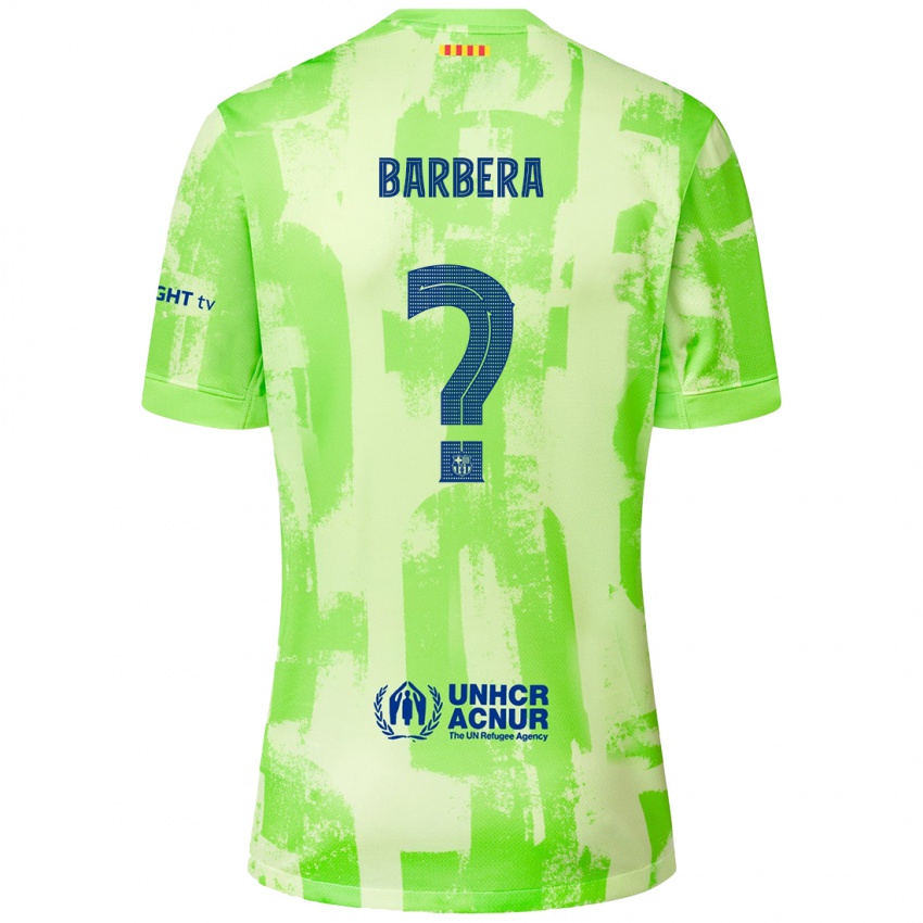 Børn Victor Barbera #0 Lime Tredje Sæt Spillertrøjer 2024/25 Trøje T-Shirt