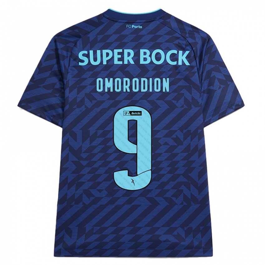 Børn Samu Omorodion #9 Marineblå Tredje Sæt Spillertrøjer 2024/25 Trøje T-Shirt