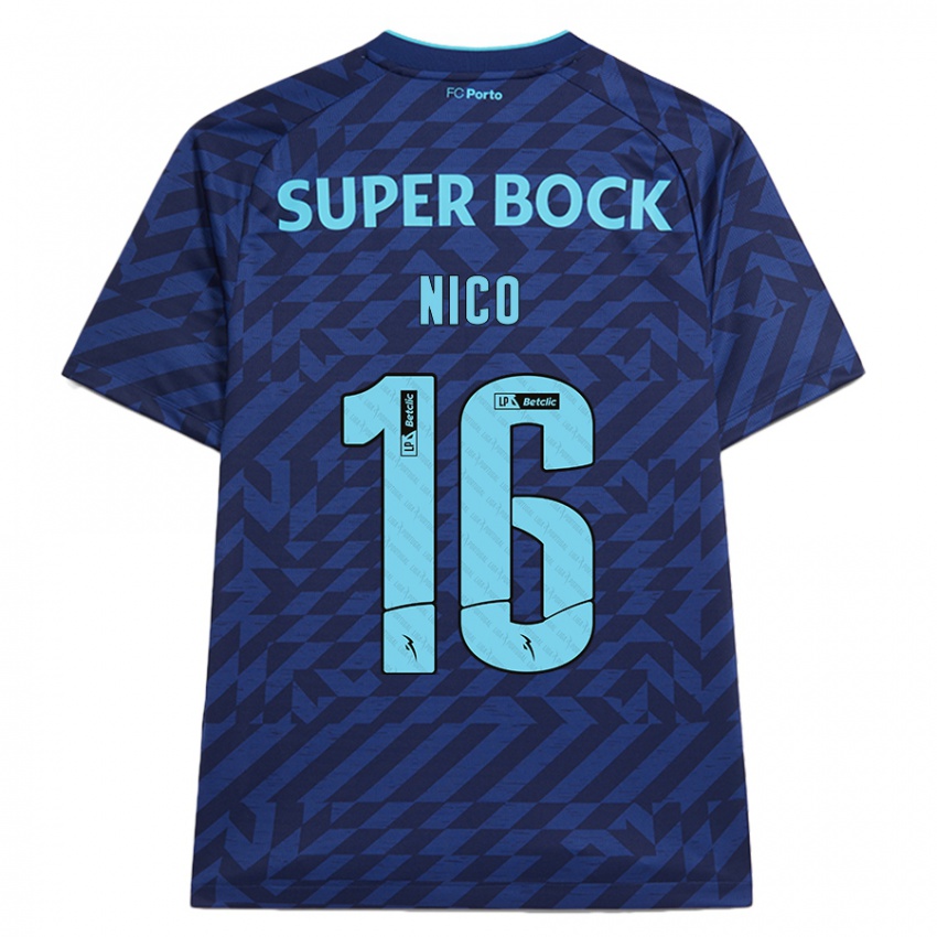 Børn Nico González #16 Marineblå Tredje Sæt Spillertrøjer 2024/25 Trøje T-Shirt