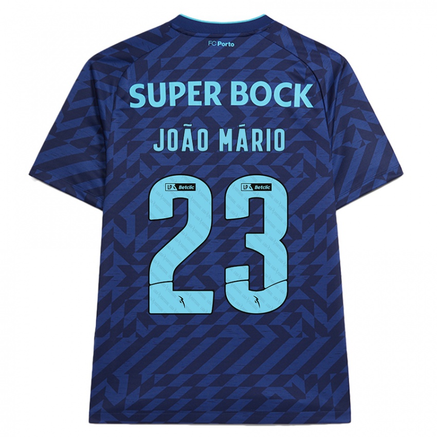 Børn João Mário #23 Marineblå Tredje Sæt Spillertrøjer 2024/25 Trøje T-Shirt